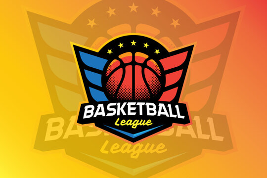 Clean and Dynamic Sports League Emblem Design with Modern Typography