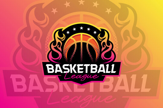 Clean and Dynamic Sports League Emblem Design with Modern Typography