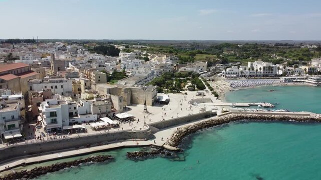 Otranto, Puglia, Italy, aerial drone view,
