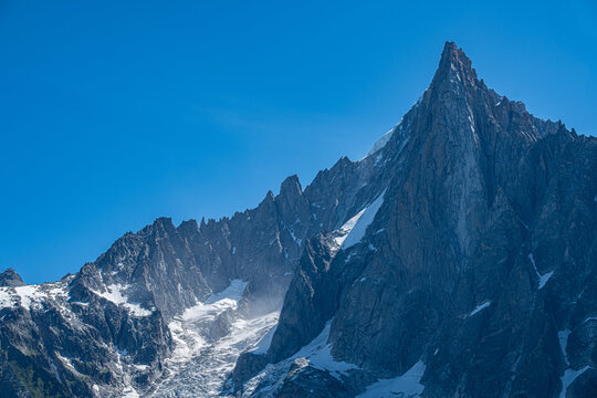 Glacier des Drus et les Drus, Chamonix, Massif du Mont-Blanc, Haute-Savoie, France, Europe