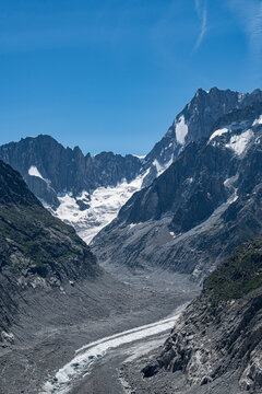 Mer de Glace / Vall&eacute;e Blanche, Chamonix, Massif du Mont-Blanc, Haute-Savoie, France, Europe