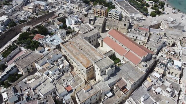 Otranto, Puglia, Italy, aerial drone view,