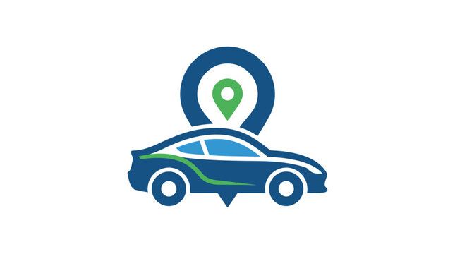 Car Location Pin Logo Icon Design