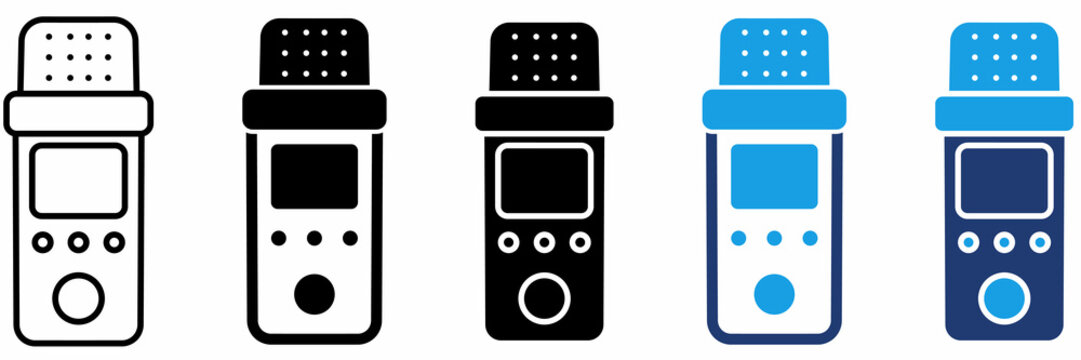 Digital Voice Recorder icon collections. Containing Dictaphone, Audio, Sound, Interview and more icons.