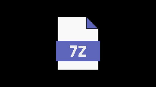7z file format icon: A graphic representation of a 7z file format icon, indicating compressed data archive.