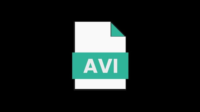 AVI File Icon: A clear and simple graphic representing a file with the AVI extension, commonly used for audio-visual interleave video files.