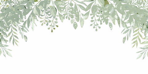 eucalyptus leaf border watercolor green botanical nature © Aduri