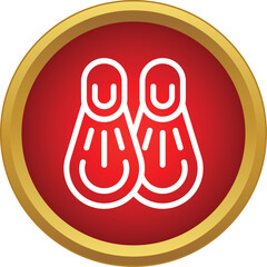 Pair of swim flippers representing water sports equipment on a red background © ylivdesign