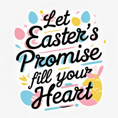 Naklejka premium Easter Print Postcard Holiday Inscription lettering Text on Isolated White Background AI Generative