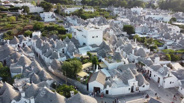 lberobello, Puglia, Italy, aerial drone view