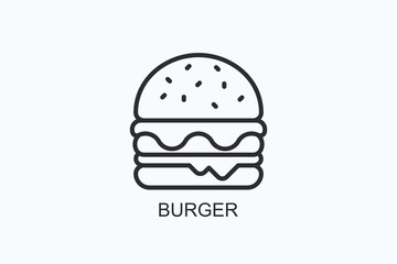 Fototapeta premium Burger Icon Or Logo Isolated Vector Illustration