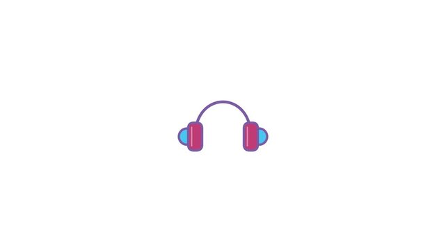 Minimalist Headphone Icon Animation on White Background.