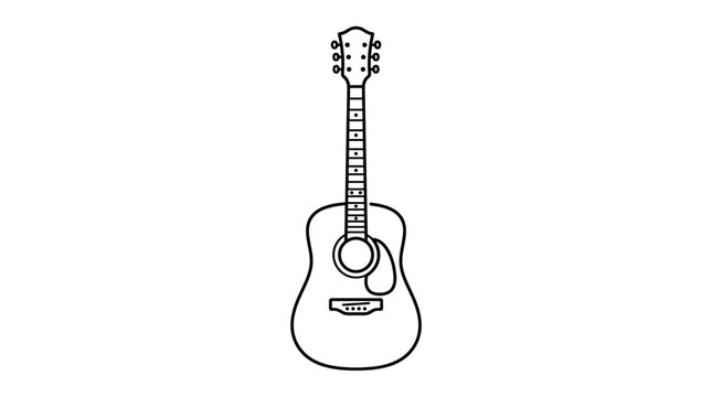 Acoustic Guitar Outline Vector Illustration
