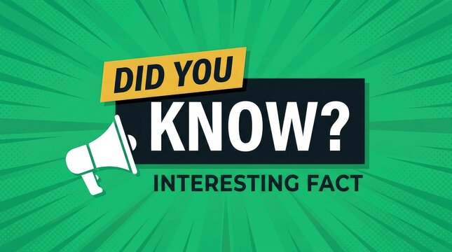 Vibrant green graphic illustration featuring a bold did you know text banner with a megaphone