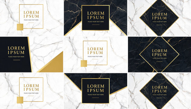 Luxury Business Card Mockup Animation on Gold Marble Background