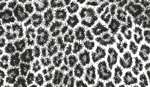 Black and white animal skin texture with abstract pattern  seamless background