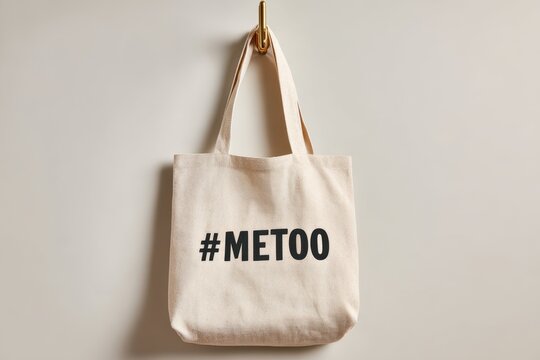 Canvas tote bag with metoo message