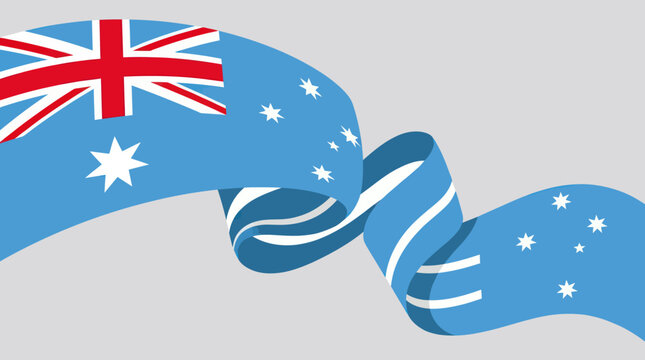National flag element flowing ribbon