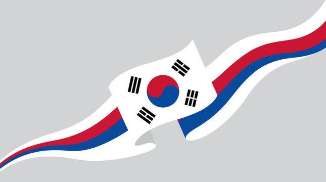 National flag emblem with abstract waves