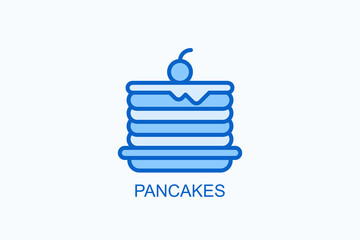 Fototapeta premium Pancakes Icon Or Logo Isolated Vector Illustration