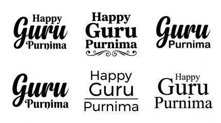Fototapeta premium Happy Guru Purnima Typography – Spiritual Calligraphy for Indian Festival Greeting