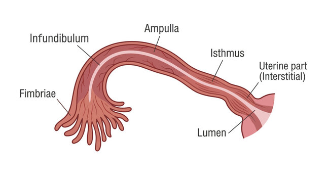 Human Fallopian Tube Anatomy Infographic