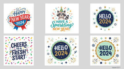 New year celebration greetings collection © Lukas