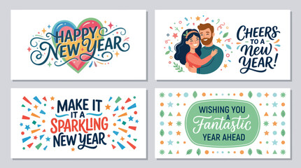 New year celebration greetings set © Lukas