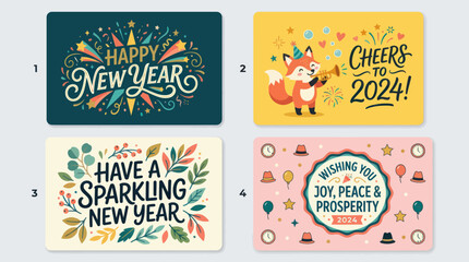 New year greeting cards collection © Lukas