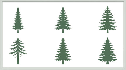Obraz premium Pine tree icons set