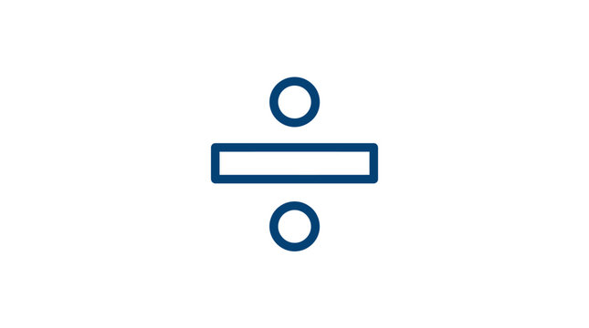 Division Symbol Icon - Mathematical Operation Concept