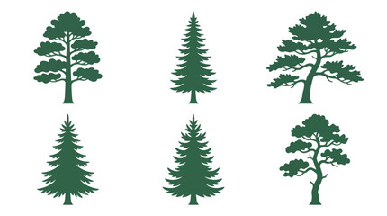 Tree silhouettes collection natural elements © PajeroFortuna