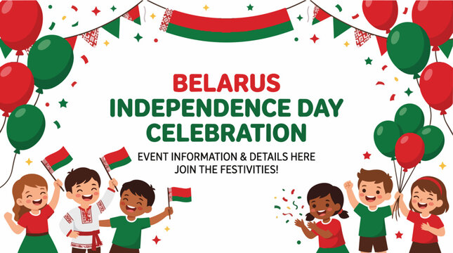 Belarus independence day celebration with diverse happy children