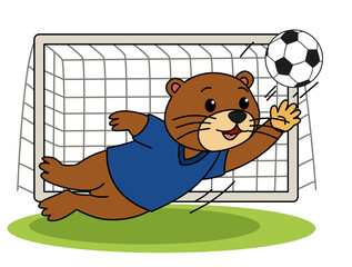 bear cub and soccer ball © endahdwis