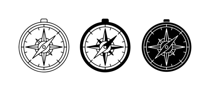 Compass Icons Set, Navigation Tools, Directional Instruments, Nautical Symbols, Travel Guides, Adventure Gear, Vintage Exploration