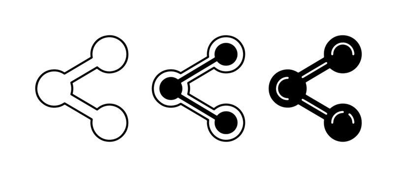 Share Icon Set, Social Media Connection Symbols, Network Link Graphics, Digital Communication Icons