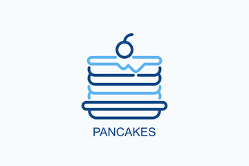 Fototapeta premium Pancakes Icon Or Logo Isolated Vector Illustration