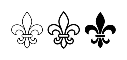 Fleur de Lis Icons: Classic Symbol Variations, Black and White Vector Graphics for Heraldry, Royalty, and Design © Ruma