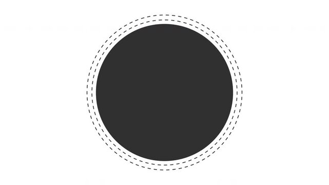 Animated circular badge frame border with dashed round motion graphic video