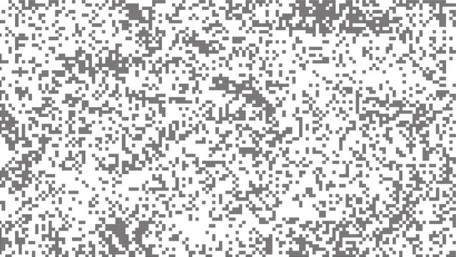 Abstract black and white pixelated digital noise texture pattern for graphic design backdrops and retro screen glitch effect