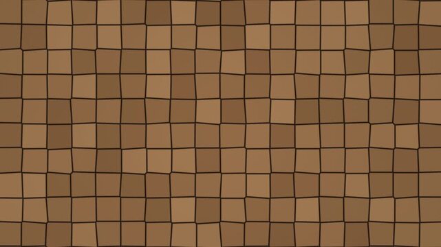 Texture of brown tiles in a grid pattern on a flat surface
