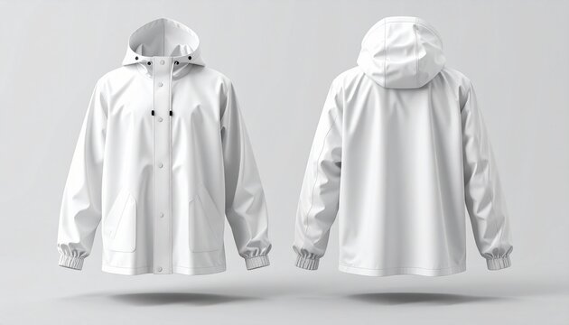 White Pikachu Hoodie Mockup - Front and Back View for Design Presentation.