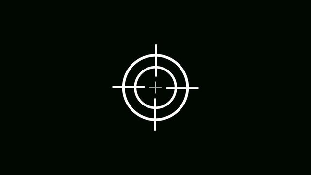 animated of target icon with crosshair design symbolizes precision, accuracy, and focus in digital interfaces.