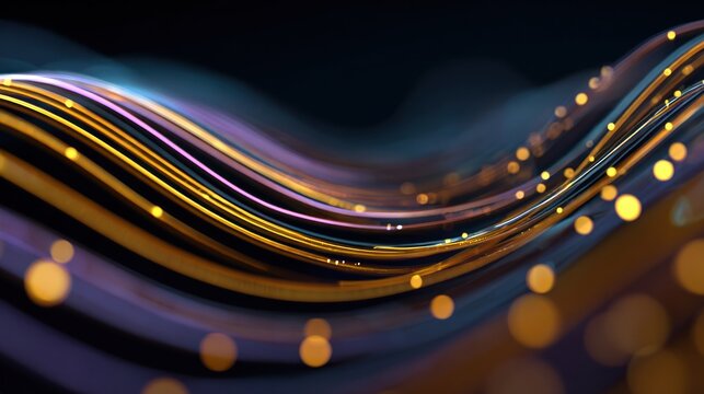 Abstract flowing lines with bokeh lights