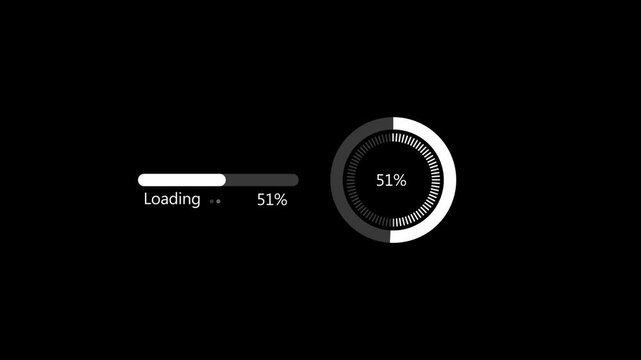 Animated spinning waiting icon on black background. Loading circle animation. Seamless Loop and animated circle loading gif video Animated of circle loading icon.