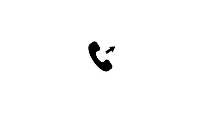 Phone incoming and outgoing call ringing icon animation. Incoming call telephone icon concept.