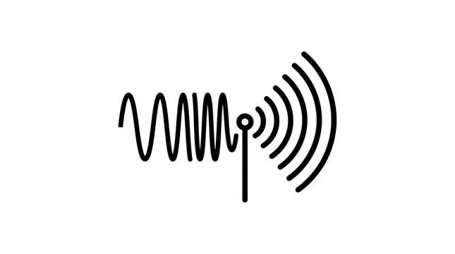 Radio wave transmission icon, signal broadcast, wireless communication symbol