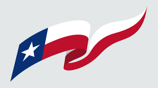 Waving texas flag ribbon