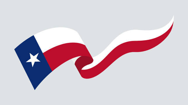 Waving texas flag ribbon