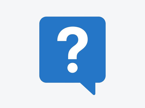 Blue Chat Bubble with White Question Mark Icon